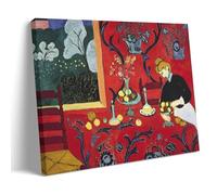 Póster de Henri Matisse Fauvist Famous Painting (postre; armonía en rojo), lienzo estético impreso, póster artístico, arte de pared, pintura para decoración del hogar; marco; 50 x 75 cm