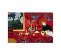 Póster de Henri Matisse Fauvist Famous Painting (postre; armonía en rojo), lienzo estético impreso, póster artístico, arte de pared, pintura para decoración del hogar; sin marco; 24 x 36 pulgadas (60