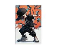 Póster de hip hop para niños, arte vintage, lienzo de pared, decoración estética, sala de estar, habitación de niños, cafetería, baño, adecuado para dormitorio, gimnasio, clásico, 24 x 36 pulgadas