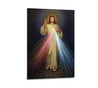 Póster de imagen de la Divina Misericordia de Jesucristo, pintura decorativa, lienzo, pósteres de pared y lámina artística moderna para decoración de dormitorio familiar, 08x12 pulgadas (20x30cm)