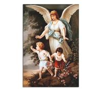Póster de impresión artística con diseño de ángel de la guarda del puente para proteger a los hermanos, para oficina, familia, dormitorio, decoración de pared, póster de 40 x 60 cm, estilo sin marco