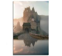 Póster de inspiración de cuento de hadas con diseño de castillo medieval para dormitorio, 1 pieza de decoración, sin ramo, 61 x 40 cm