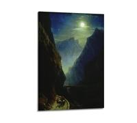 Póster de Ivan Konstantinovich Aivazovsky Darryl Canyon on A Moonlit Night Fine Artwork Poster Picture Print Wall Art Canvas Artworks Room Aesthetic 20 x 30 pulgadas (50 x 75 cm)
