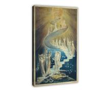 Póster de Jacob's Ladder de William Blake para dormitorio, lienzo decorativo, paisaje deportivo, oficina, habitación, marco de regalo, 20 x 30 pulgadas