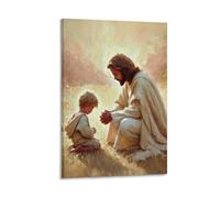 Póster de Jesús con niño y Jesús cristiano para pared, para sala de estar, dormitorio, baño, oficina, decoración del hogar, 30 x 45 cm