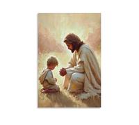 Póster de Jesús con niño y Jesús cristiano para pared, para sala de estar, dormitorio, baño, oficina, decoración del hogar, 40 x 60 cm