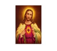 Póster de Jesús y el Sagrado Corazón de María Póster Pintura Decorativa Lienzo Arte de Pared Salón Póster Dormitorio Pintura, Arte de Pared Impresión de Imagen Moderna Decoración de Habitación