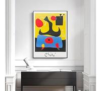 Póster de Joan Miró, artista abstracto surrealista clásico, composición artística con figuras de animales, lienzo pintado, decoración para pared del hogar (40x60cm/Sin marco)