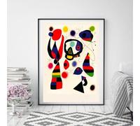 Póster de Joan Miró, pintura en lienzo, arte abstracto de exposición, impresiones artísticas de pared para sala de estar, decoración moderna de pared para el hogar (60 x 80 cm/sin marco)
