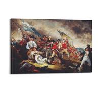 Póster de John Trumbull (La muerte del general Warren en la batalla de Bunker's Hill) para pared, lienzo de pergamino, cuadro de pintura para sala de estar, decoración del hogar, 30 x 45 cm