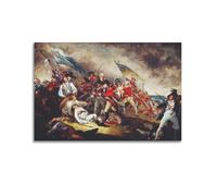 Póster de John Trumbull (La muerte del general Warren en la batalla de Bunker's Hill) para pared, lienzo de pergamino, cuadro de pintura para sala de estar, decoración del hogar, 60 x 90 cm