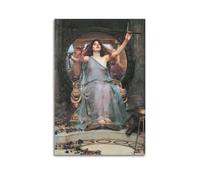 Póster de John William Waterhouse Work" Circe Ofreciendo la taza a Odiseo Ulises 1891, lienzo decorativo para pared, dormitorio, moderno, impresión para el hogar, 20 x 30 cm