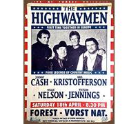 Póster de Johnny Cash Performance de 8 x 12 pulgadas, estilo vintage, placa de metal para publicidad, letrero decorativo de metal SP#105