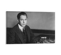 Póster de José Raúl Capablanca Chess Master en lienzo y arte de pared, póster moderno de decoración familiar, 60 x 90 cm
