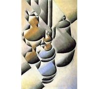 Póster de Juan Gris Regalos navideños Pintura abstracta en lienzo《Bodegón con lámpara de aceite》Por Juan Gris Arte mural Colecciona grabados para decoración del hogar 50x80cm sin enmarcar