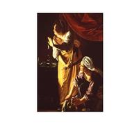 Póster de Judith y su criada - Artemisia Gentileschi para dormitorio, lienzo decorativo impreso, arte de pared, oficina, habitación, decoración estética, regalo, sin marco, 60 x 90 cm