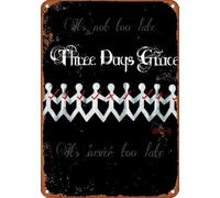 Póster de la banda Three Days Grace Rock de metal, estilo vintage, para bar, cafetería, hogar, decoración de pared, póster retro de 8 x 12 pulgadas
