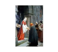 Póster de la caridad de Santa Isabel de Hungría de Frederic Leighton para dormitorio, lienzo decorativo impreso, arte de pared, oficina, habitación, decoración estética, regalo, 40 x 60 cm