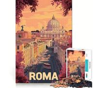 Póster de la Ciudad de Roma, Rompecabezas de 1000 Piezas para Adultos y Adolescentes Recuerda armarlo despacio y disfrutarlo Arte de Corte preciso Coleccionable (50x75cm)
