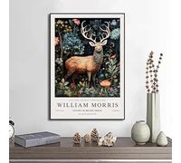 Póster de la exposición del Museo William Morris, lienzo de flores, impresión artística para sala de estar, decoración moderna para el hogar (30 x 40 cm/sin marco)
