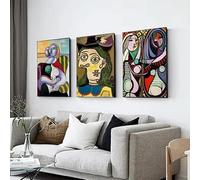 Póster de la famosa obra de Pablo Picasso, impresiones en lienzo, pintura abstracta vintage, arte de pared para galería, sala de estar, decoración del hogar (50x70cm-3 piezas)
