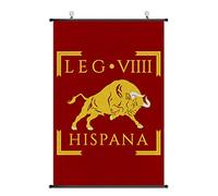 Póster de la Legión Romana con la bandera SPQR, diseño de bandera de la Antigua Romana (LEGIO VIIII HISPANA)