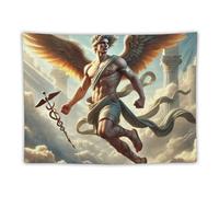 Póster de la mitología griega Hermes - Mensajero de los Dioses, tapiz de pared, tapiz de pergamino, pintura artística, cuadro para decoración del dormitorio, decoración del hogar, 30 x 40 pulgadas