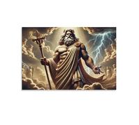 Póster de la mitología griega Zeus - Rey de los Dioses, pósteres artísticos para pared, lienzo impreso, decoración, póster de 20 x 30 cm