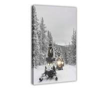 Póster de la patrulla de motos de nieve del ejército británico en Suecia, póster en lienzo, decoración de dormitorio, paisaje, oficina, habitación, regalo, 40 x 60 cm
