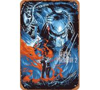 Póster de la película Aliens vs Predator, letrero de metal retro para cafetería, bar, oficina, hogar, decoración de pared, regalo, 12 x 8 pulgadas