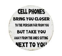Póster de la película Cell Phones Bring You Closer To The Person Far From You But Take You Away From The Ones Sitting Next To You, cartel de metal vintage, decoración de pared retro para bares