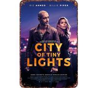 Póster de la película City of Tiny Lights retro divertido letrero de metal para decoración de pared del hogar al aire libre, 8 x 12 pulgadas