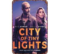 Póster de la película City of Tiny Lights retro divertido letrero de metal para decoración de pared del hogar al aire libre, 8 x 12 pulgadas