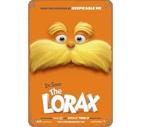 Póster de la película Dr. Seuss' The Lorax (2012) de metal vintage, decoración de pared, puerta del hogar, jardín, bar, restaurante, cafetería, oficina, tienda, bar, club, regalo, 8 x 12 pulgadas,