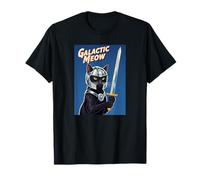 Póster de la película Galactic Meow Space Knight Cat Vintage Camiseta