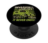 Póster de la película Invasion of The Flies Vintage Halloween Flies PopSockets PopGrip Adhesivo