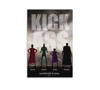 Póster de la película Kick-Ass - Película de superhéroes de comedia oscura sobre adolescentes vigilantes salvando el día (10) póster artístico en lienzo y arte de pared, póster moderno de decoración