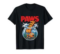 Póster de la película Paws Cat Goldfish Parody Funny Cute Camiseta