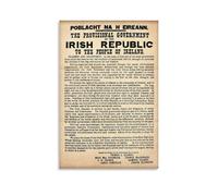 Póster de la proclamación de 1916 - República de Irlanda que se eleva la Pascua, póster decorativo de estilo rural antiguo, pintura decorativa en lienzo para pared e impresión artística moderna para