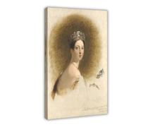 Póster de la reina Victoria de 19 años de edad, estudio para un retrato, pintura de Thomas Sully 1838, lienzo y arte de pared, impresión moderna para dormitorio familiar