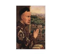 Póster de la Virgen del Canciller Rolin de Jan Van Eyck para dormitorio, lienzo decorativo para pared, oficina, habitación, decoración estética, regalo, sin marco, 30 x 45 cm