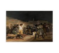 Póster de las 100 mejores pinturas del mundo de Francisco Goya del tercero de mayo de 1808 para estética de habitación, lienzo para pared, póster impreso sin marco, 40,6 x 61 cm