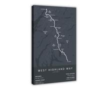 Póster de las rutas escocesas de larga distancia para caminar 5, póster de lienzo para decoración de dormitorio, paisaje, oficina, habitación, regalo, 16 x 24 pulgadas (40 x 60 cm)