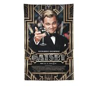Póster de Leonardo DiCaprio de la película de The Great Gatsby, tapiz de pintura de poliéster, tapiz de pared, decoración del hogar, decoración de dormitorio, sala de regalo, estética de 60 x 90