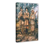 Póster de Lewis & Clark at Three Forks de Edgar Samuel para dormitorio, lienzo decorativo para pared, oficina, habitación, decoración estética, marco de regalo, 50 x 75 cm