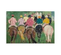 Póster de lienzo abstracto ecuestre para decoración de dormitorio, oficina, habitación, regalo, 20 x 30 cm