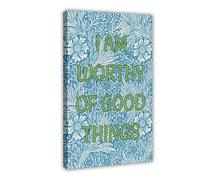 Póster de lienzo con cita en inglés "I Mererve Good Things, Mental Health, Positive Affirmation, Therapy Office Quote Poster, Wall Art Decoration" para sala de estar, dormitorio, 20 x 30 cm