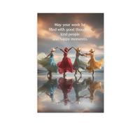 Póster de lienzo con citas inspiradoras de May Your Week Be Flled with Good Thoughts Kind People And Happy Moments para decoración de pared, pinturas para sala de estar, dormitorio, 20 x 30 cm