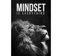 Póster de lienzo con citas motivacionales de éxito "La mentalidad del león lo es todo", impresión artística para pared, pintura para decoración de oficina y sala de estar (70x100 cm, sin marco)