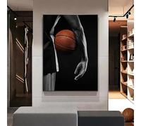 Póster de lienzo con diseño de baloncesto deportivo moderno para decoración de pared del hogar (30 x 40 cm, sin marco)
